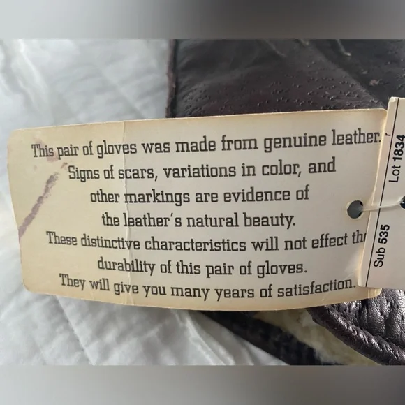 NWT Men’s L Brown Leather Gloves - Picture 5 of 8